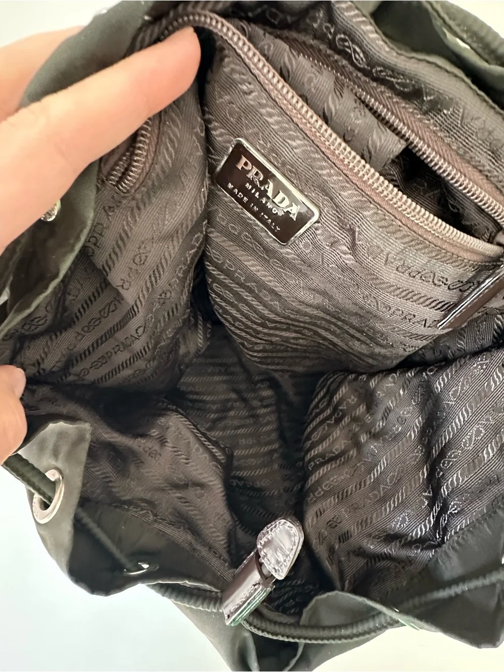 Prada Dark Green Nylon Backpack - Picture 4 of 9